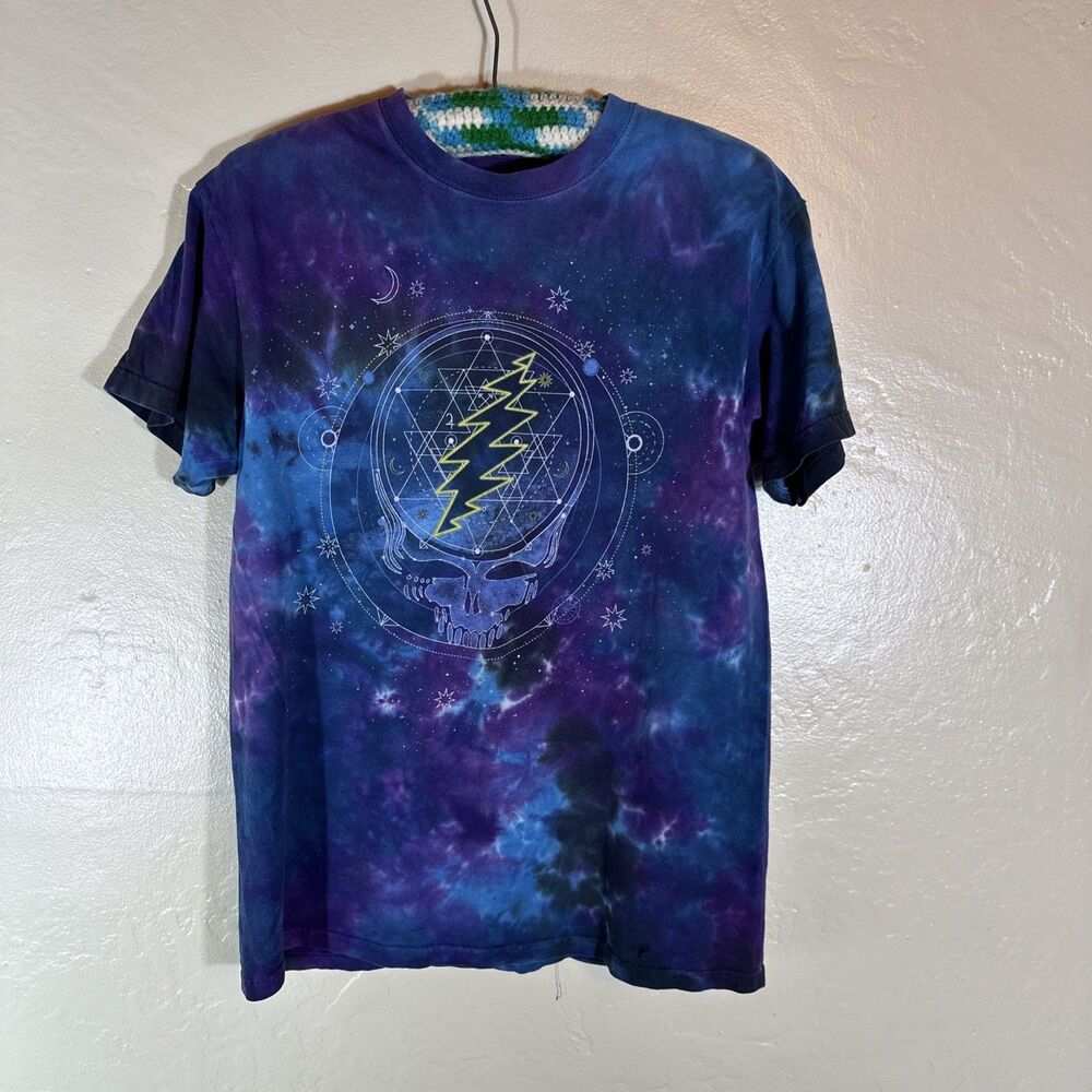 Grateful Dead Women’s L T Shirt Purple Astrology Print Skull Universe Wash - Picture 2 of 4